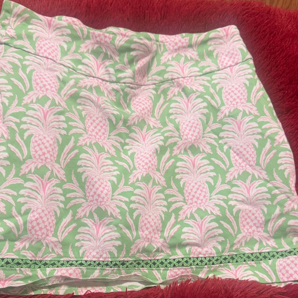 Crown & Ivy Pink and Green Mini Skirt